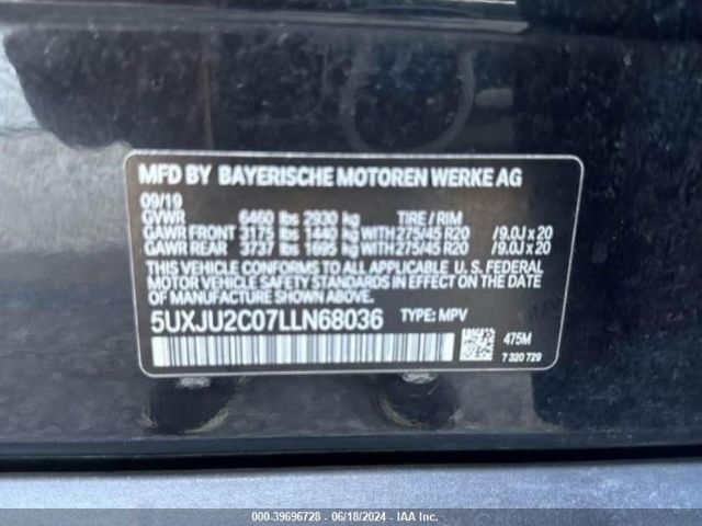 5UXJU2C07LLN68036 BMW X5 Xdrive50i