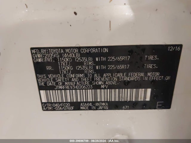 Toyota Rav4 Xle 2017 JTMRFREV3HD206223 Image 9