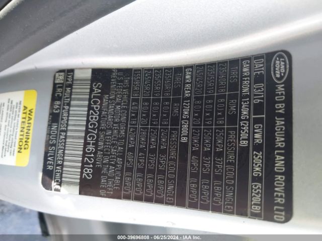 SALCP2BG7GH612182 Land Rover Discovery Sport Se