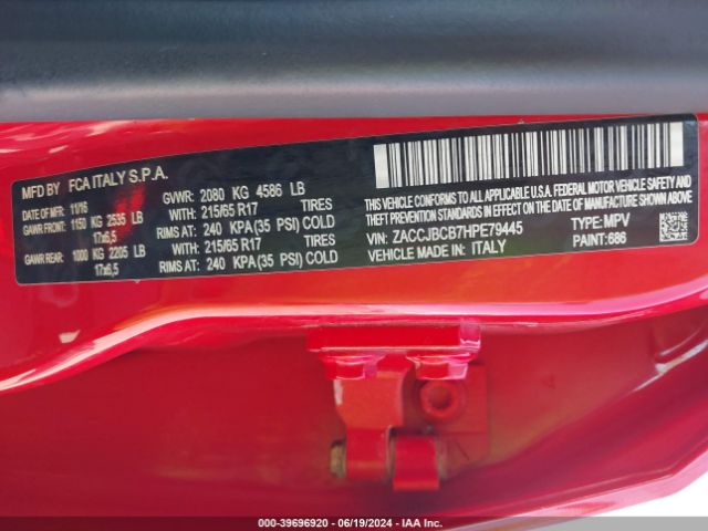 ZACCJBCB7HPE79445 Jeep Renegade Trailhawk 4x4