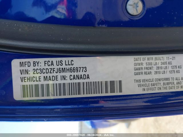 2C3CDZFJ6MH669773 Dodge Challenger R/t Scat Pack Widebody