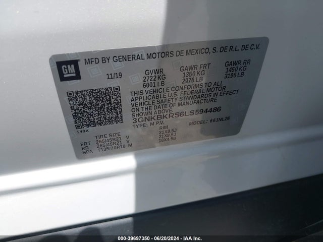 Chevrolet Blazer Awd Rs 2020 3GNKBKRS6LS594486 Image 9