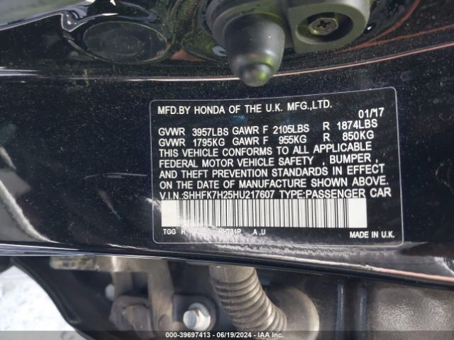 SHHFK7H25HU217607 Honda Civic Lx