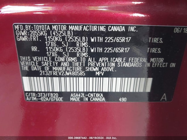 Toyota RAV4 LE 2018 2T3ZFREV2JW480585 Image 9