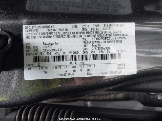 Ford FOCUS SE 2018 1FADP3F27JL267925 Image 9