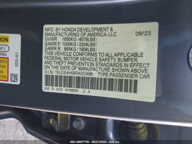 19UDE4H69RA003488 Acura Integra A-spec Technology Package