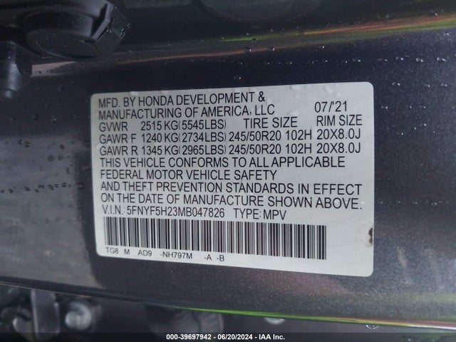 Honda Pilot 2wd Special Edition 2021 5FNYF5H23MB047826 Image 9
