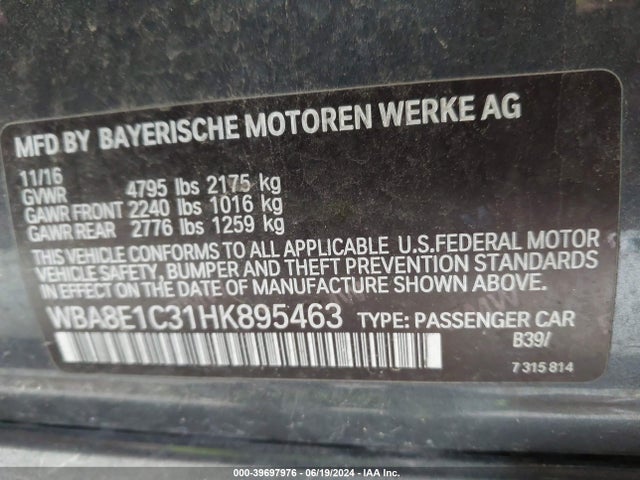 BMW 330e Iperformance 2017 WBA8E1C31HK895463 Image 9