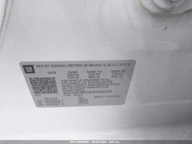 Chevrolet Silverado 1500 2lt 2018 3GCUKREC6JG423102 Image 9