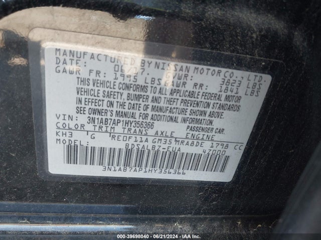 Nissan SENTRA S 2017 3N1AB7AP1HY356366 Image 9