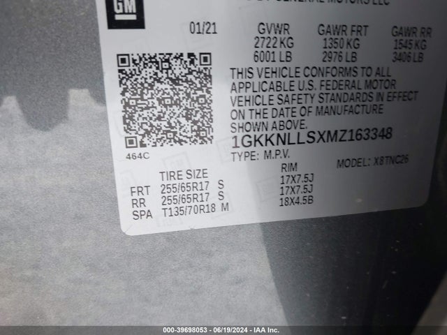 1GKKNLLSXMZ163348 GMC Acadia Awd At4