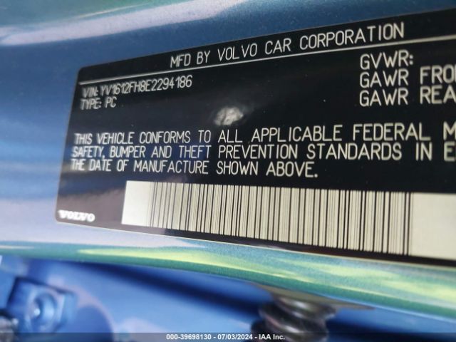 YV1612FH8E2294186 Volvo S60 T5/t5 Platinum/t5 Premier/t5 Premier Plus