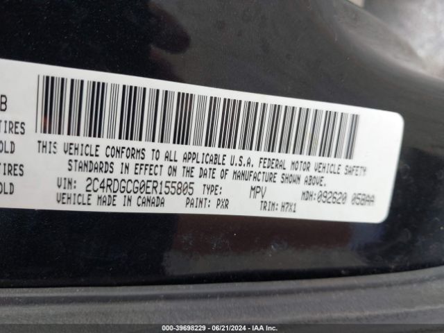 2C4RDGCG0ER155805 Dodge Grand Caravan Sxt