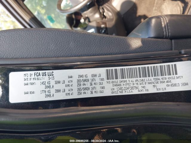 1C4RDJDG4FC857941 Dodge DURANGO LIMITED