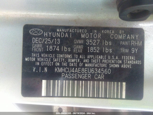 Hyundai ACCENT GLS 2014 KMHCU4AE8EU634560 Image 9