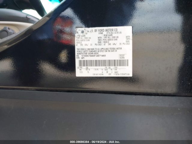 1FM5K7B89FGB71465 Ford Explorer