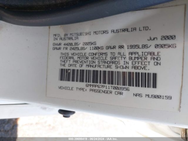 2001 MITSUBISHI DIAMANTE 6MMAP67P11T000956 Photo 8