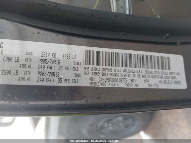 1C4NJPBA3HD118775 Jeep Patriot Sport Fwd