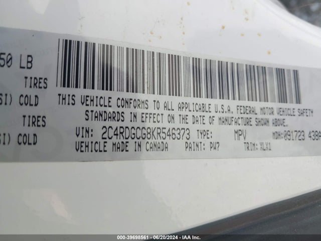 Dodge Grand Caravan Sxt 2019 2C4RDGCG8KR546373 Image 9