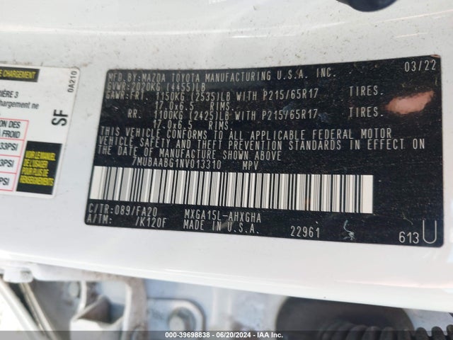 7MUBAABG1NV013310 Toyota Corolla Cross Le