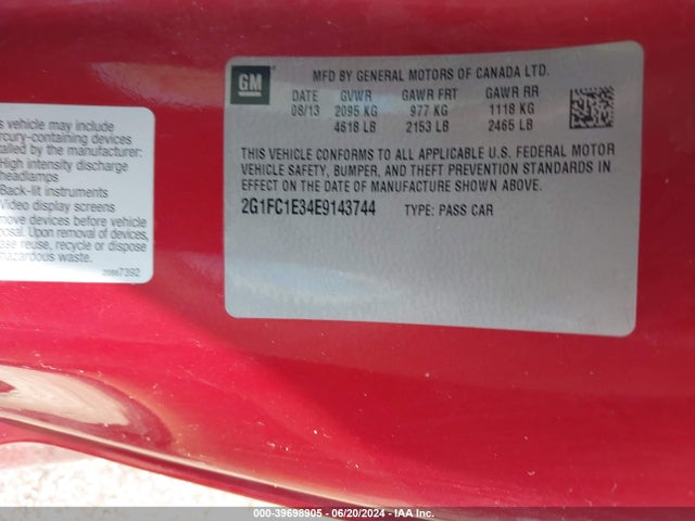 Chevrolet Camaro 2lt 2014 2G1FC1E34E9143744 Image 9