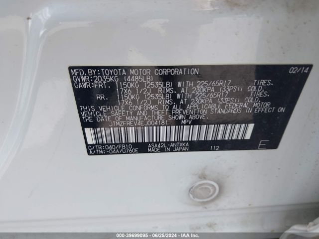 JTMZFREV4EJ004181 Toyota RAV4 LE