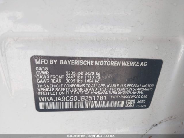 WBAJA9C50JB251181 BMW 530e Iperformance