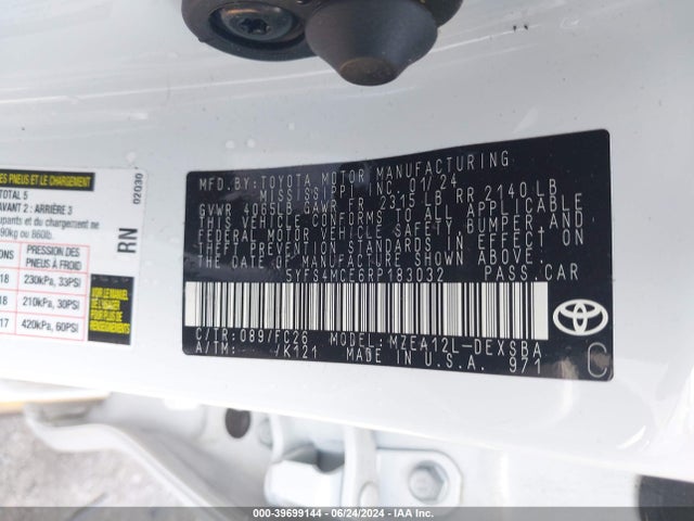 Toyota COROLLA SE 2024 5YFS4MCE6RP183032 Image 9