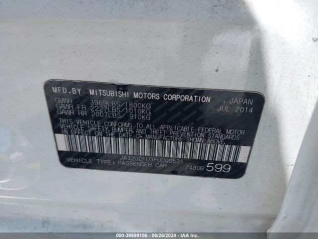 JA32U2FU3FU000531 Mitsubishi LANCER ES