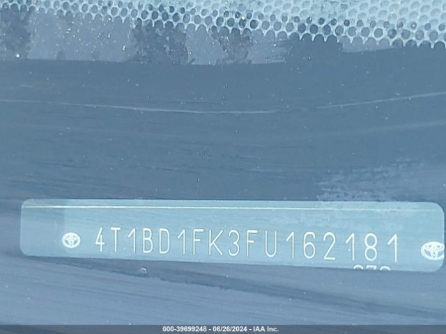 4T1BD1FK3FU162181 Toyota Camry Hybrid Le