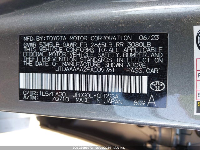 Toyota Mirai Xle 2023 JTDAAAAA2PA009981 Image 9