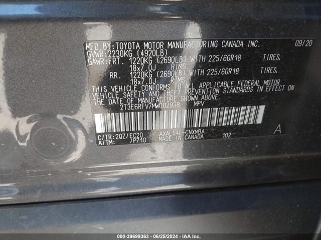 Toyota Rav4 Xse Hybrid 2021 2T3E6RFV7MW002938 Image 9