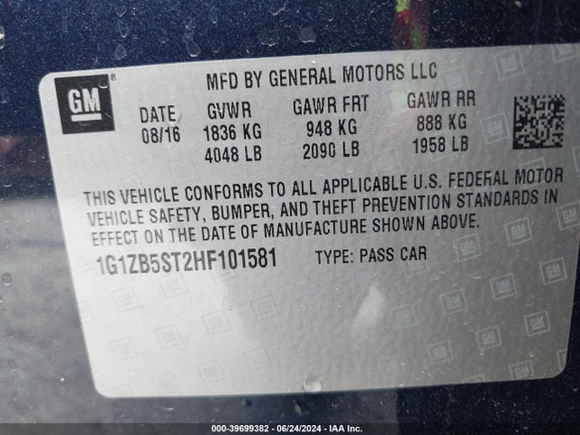 Chevrolet MALIBU LS 2017 1G1ZB5ST2HF101581 Image 9