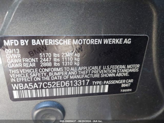 WBA5A7C52ED613317 BMW 528i Xdrive