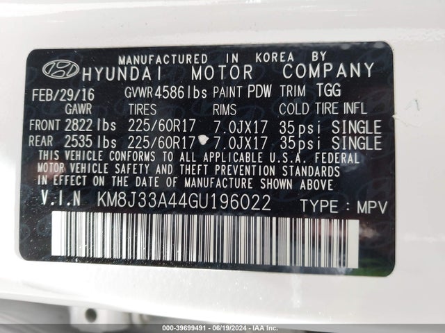 Hyundai Tucson 2016 KM8J33A44GU196022 Image 22