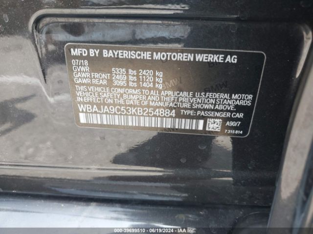 WBAJA9C53KB254884 BMW 530e Iperformance