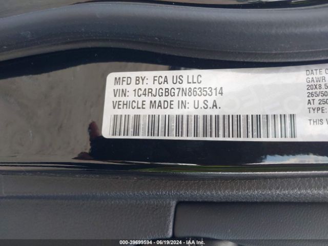 1C4RJGBG7N8635314 Jeep Grand Cherokee Limited 4x2