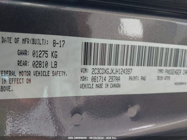 2C3CDXGJXJH124397 Dodge Charger R/t Scat Pack Rwd