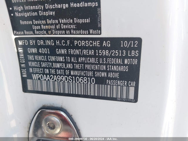 2013 PORSCHE 911 WP0AA2A99DS106810 Photo 8