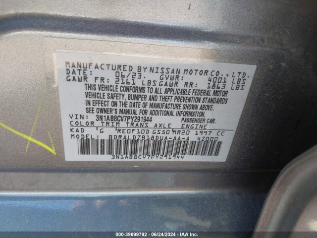 Nissan Sentra Sv Xtronic Cvt 2023 3N1AB8CV7PY291944 Image 9