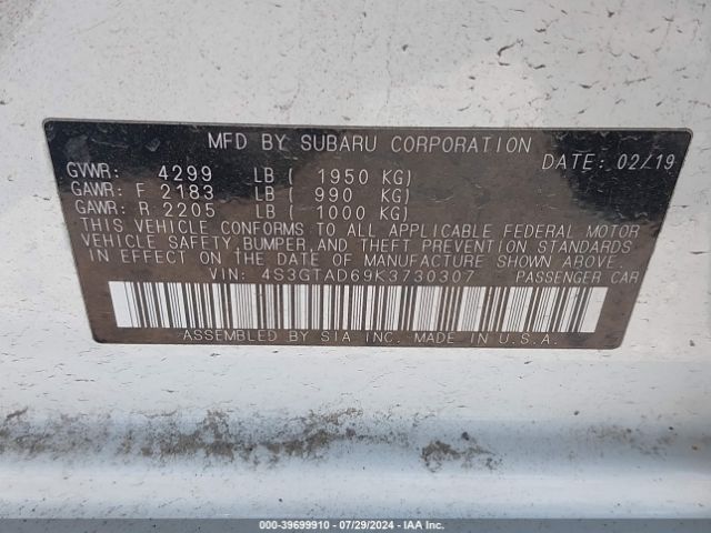 4S3GTAD69K3730307 Subaru Impreza 2.0i Premium