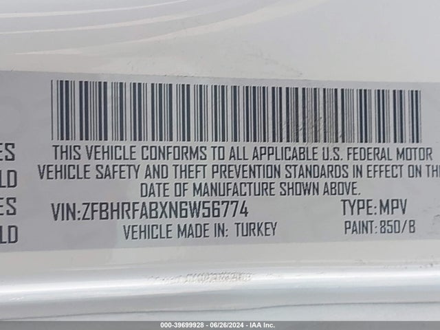 ZFBHRFABXN6W56774 RAM Promaster City Cargo Van