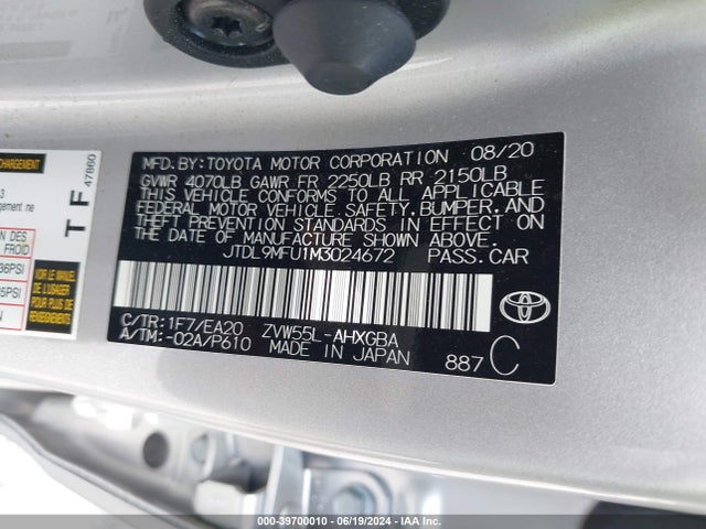 Toyota Prius Xle Awd-e 2021 JTDL9MFU1M3024672 Image 9
