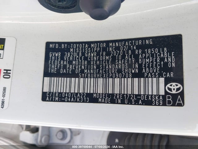 Toyota Corolla S Premium 2014 5YFBURHEXEP090708 Image 9