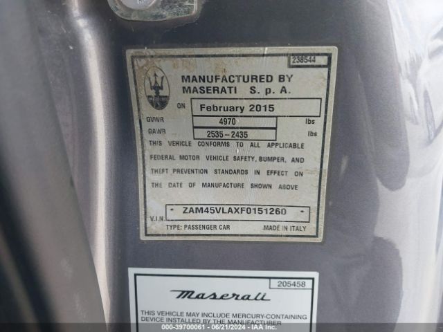 ZAM45VLAXF0151260 Maserati Granturismo Mc/mc Centennial/sport