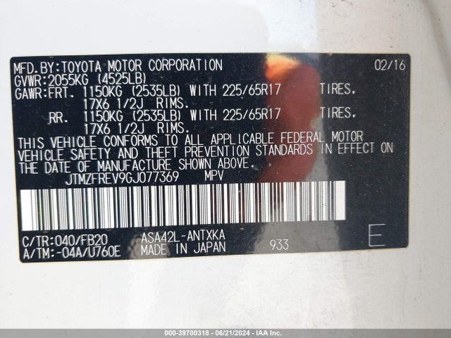Toyota RAV4 LE 2016 JTMZFREV9GJ077369 Image 9