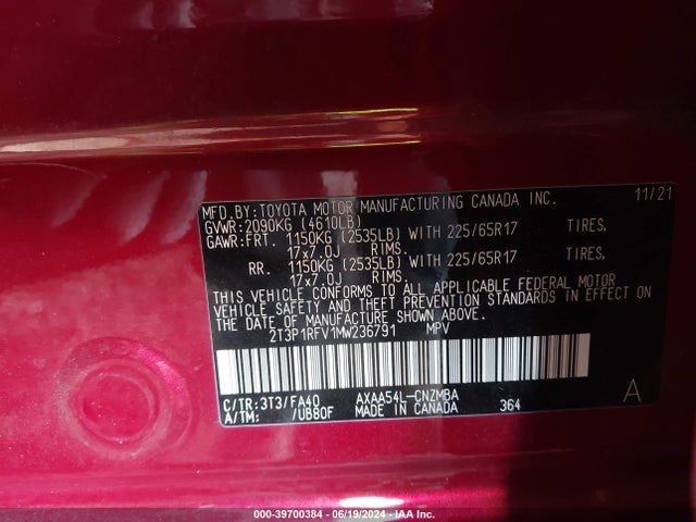 Toyota Rav4 Xle 2021 2T3P1RFV1MW236791 Image 9