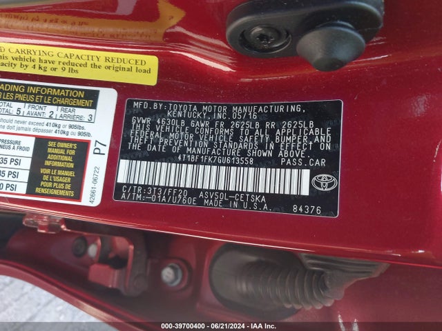 Toyota CAMRY SE 2016 4T1BF1FK7GU613558 Image 17
