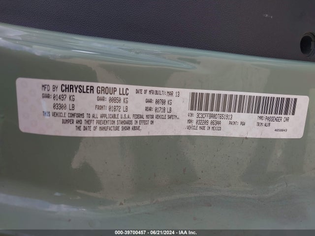 2013 FIAT 500 3C3CFFBR0DT651913 Photo 8