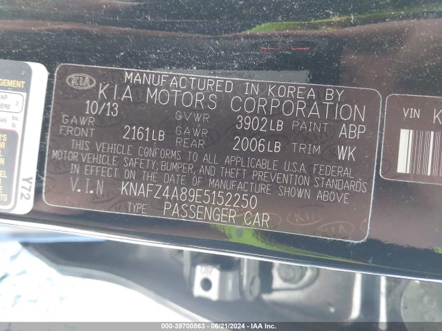 KIA FORTE EX 2014 KNAFZ4A89E5152250 Image 9